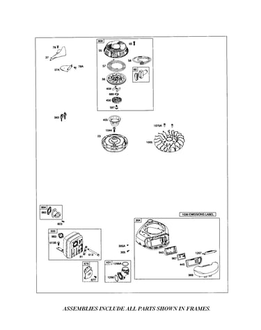 Rewind starter/blower housing