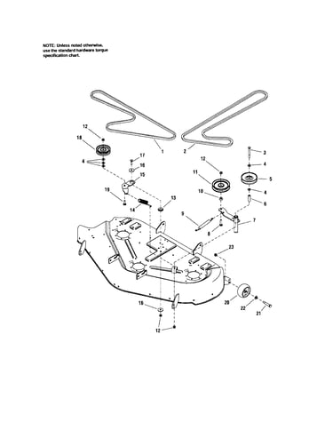 50" deck mower-clutch/support