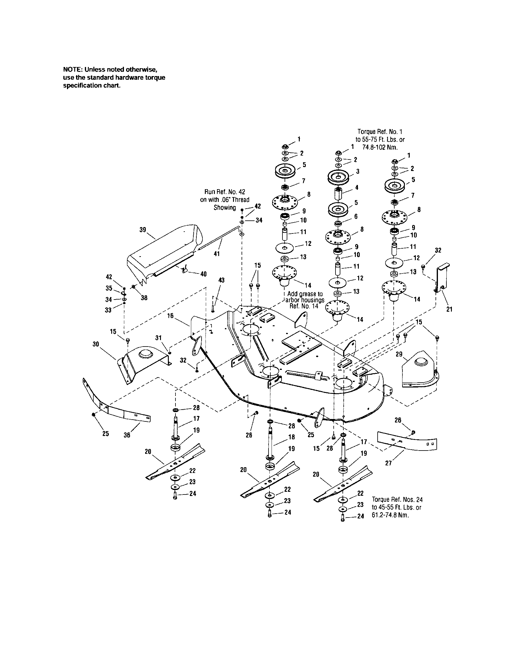 50" MOWER DECK-HOUSING/ARBOR