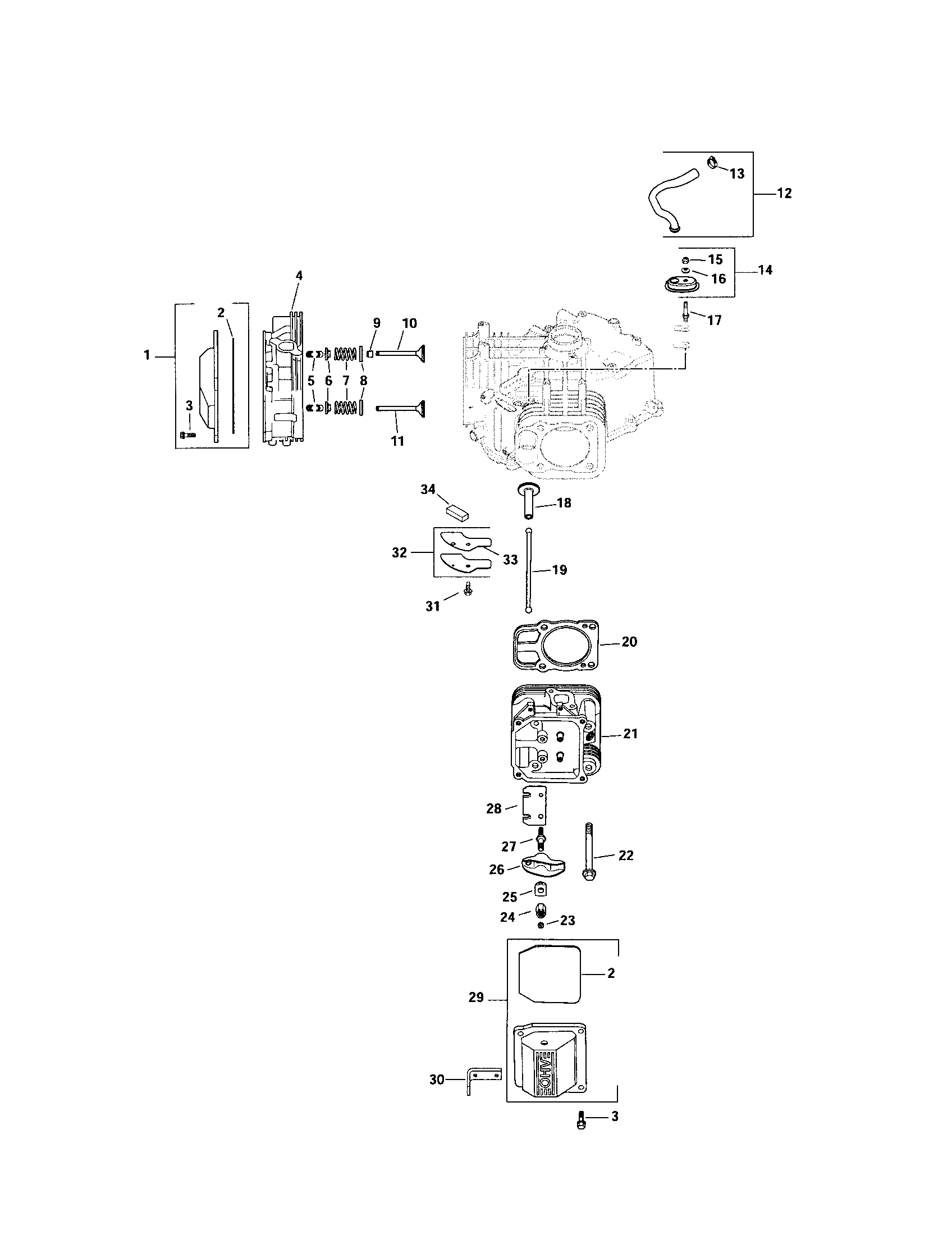 Head/valve/breather