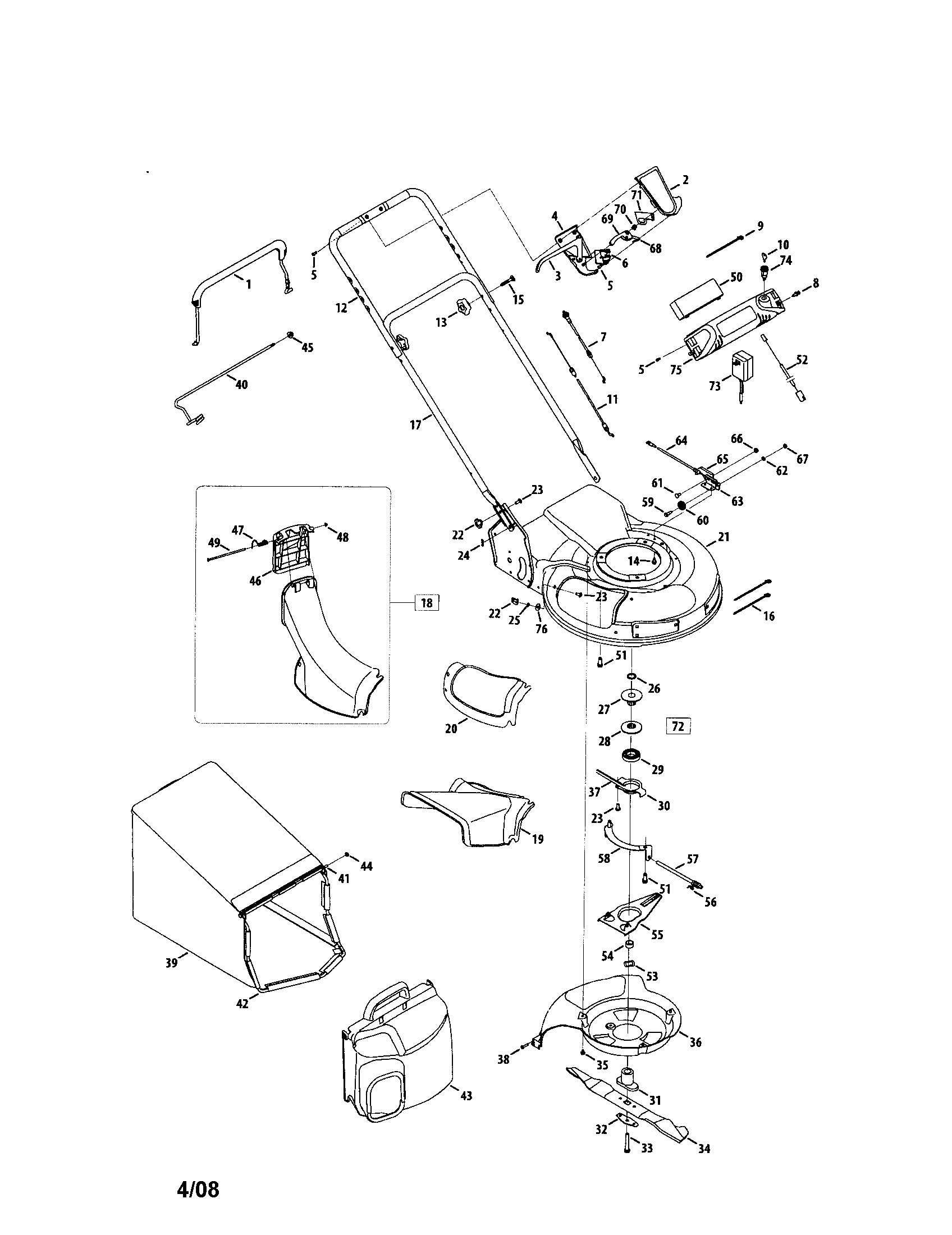 Handle/housing/grassbag