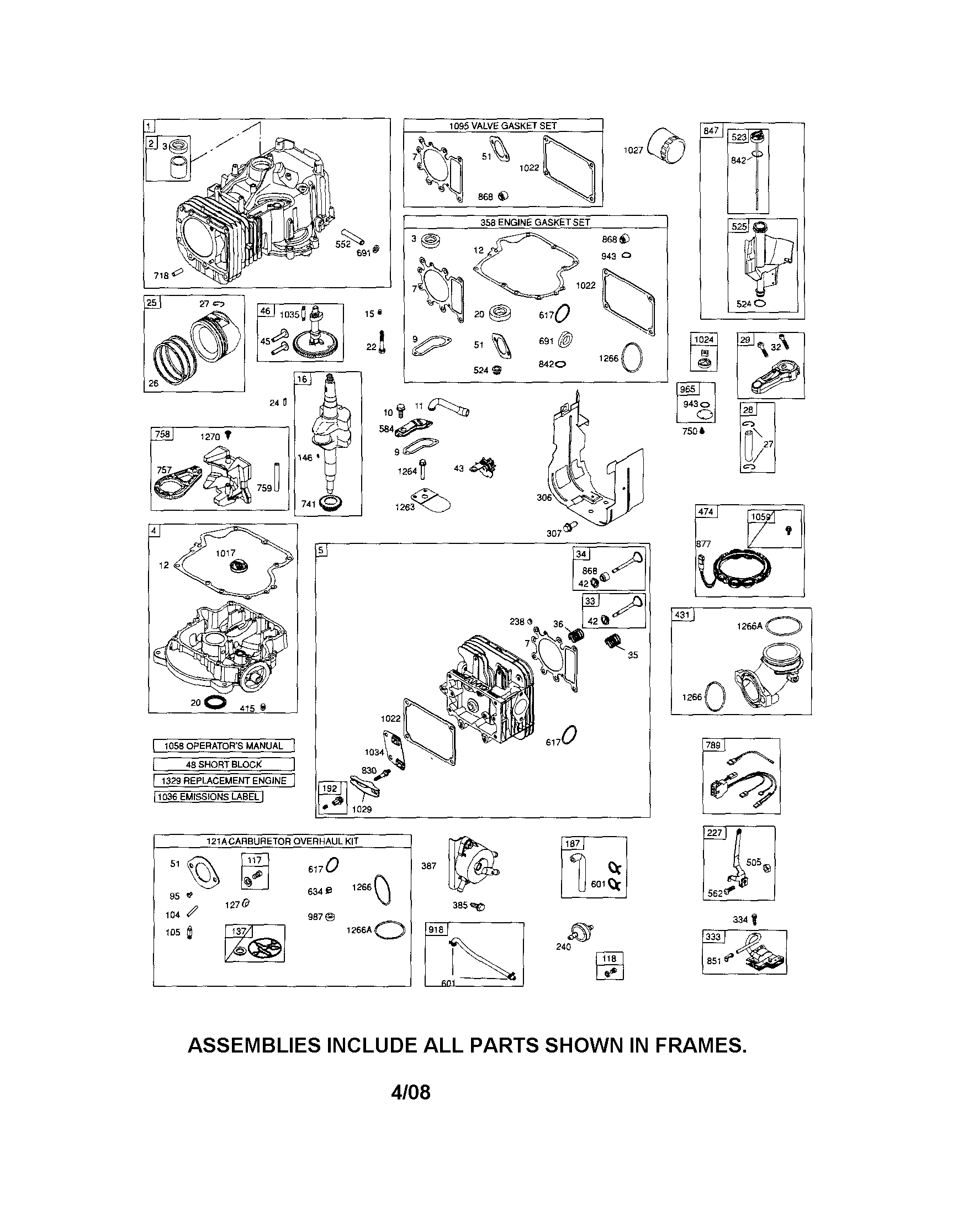 Head-cylinder/dipstick/sump