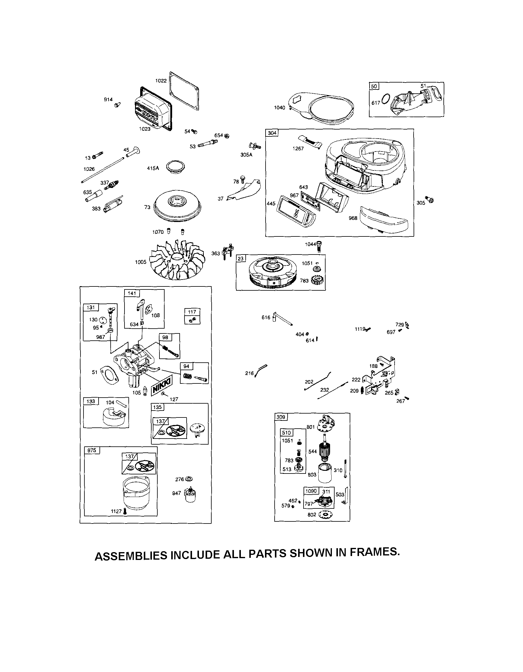 Carburetor/starter motor