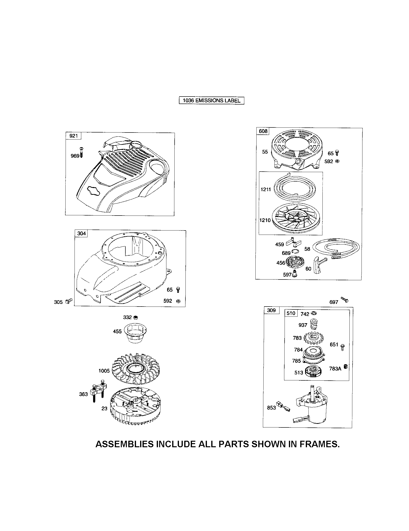 Rewind starter/blower housing