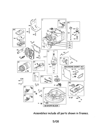 Cylinder/crankshaft/sump
