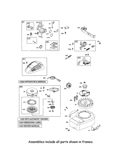 Carburetor/rewind starter