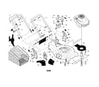 Craftsman 917371230 engine/housing/handle/grassbag diagram