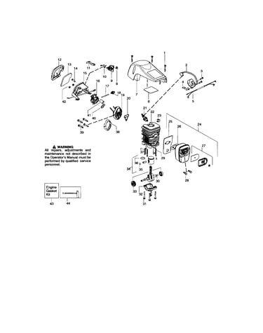 Shield/cylinder/crankshaft