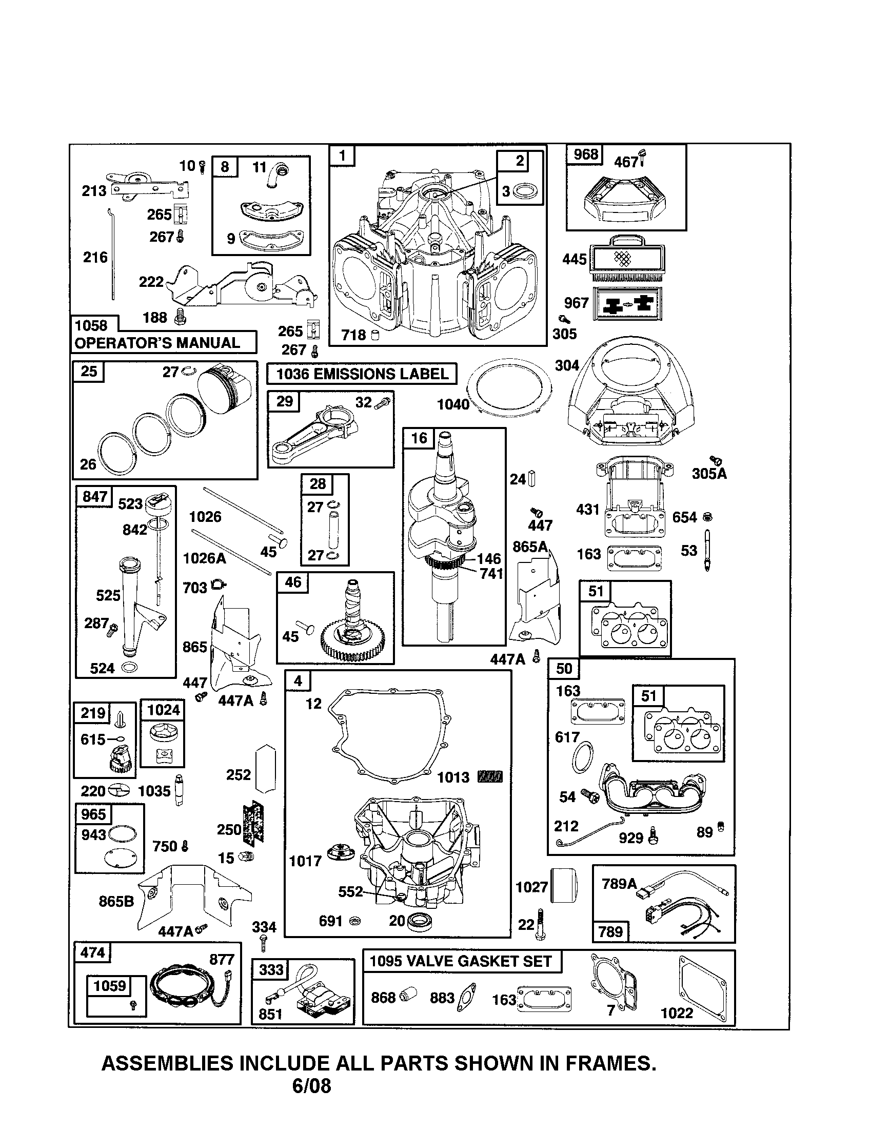 Cylinder/crankshaft/sump