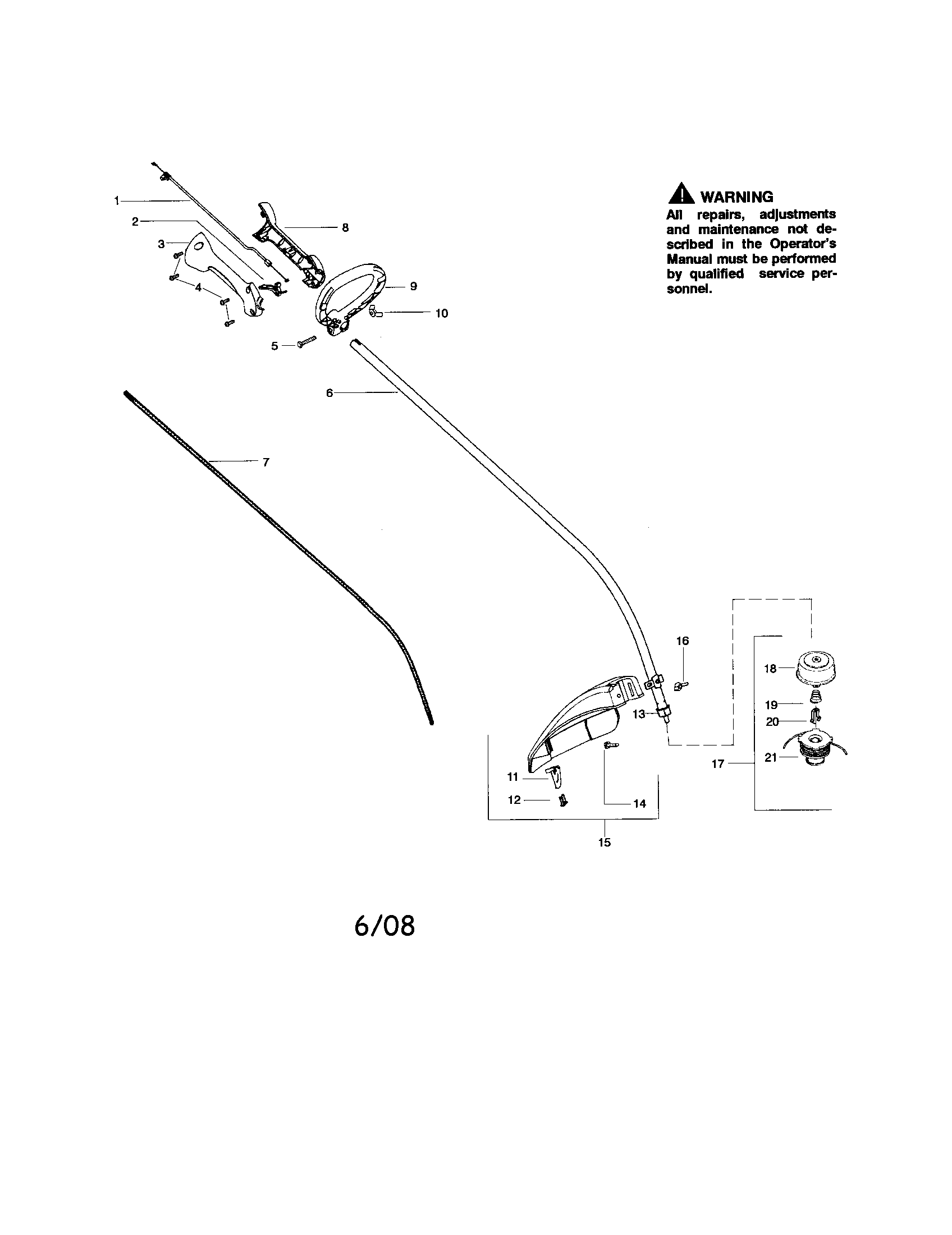 Driveshaft/handle/shield