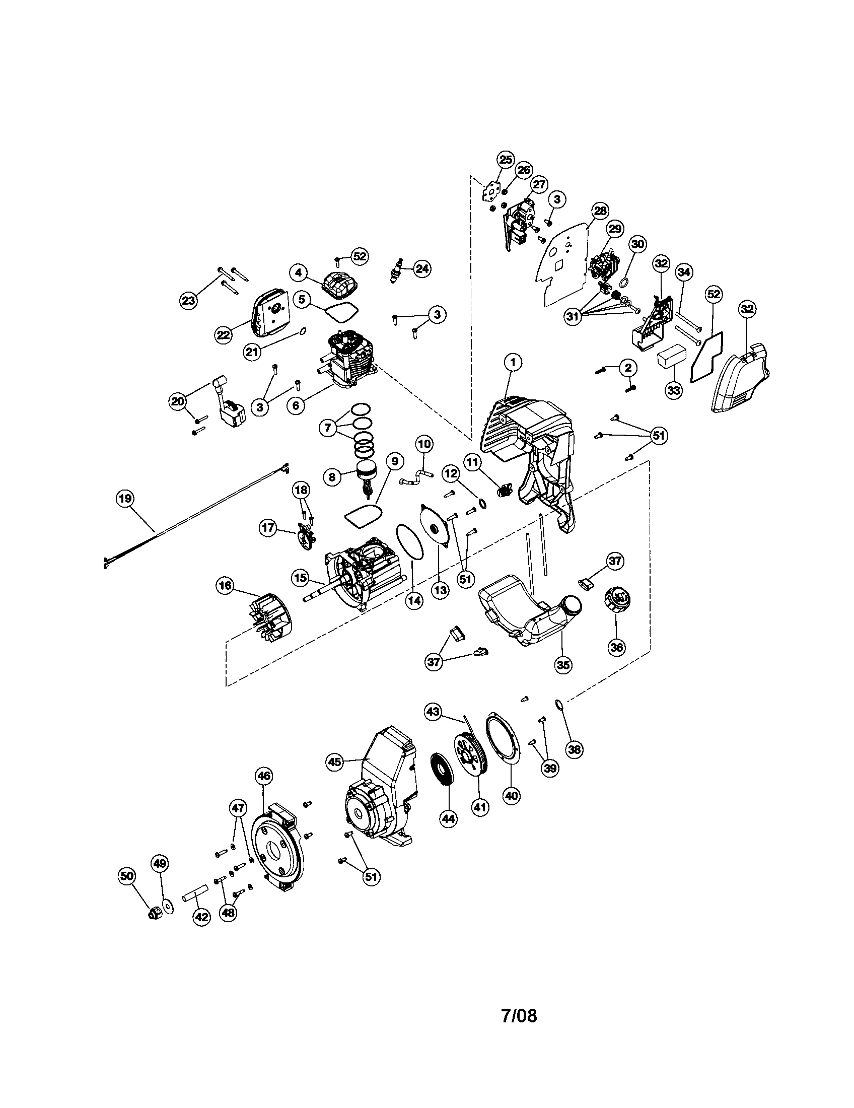 Cylinder/flywheel/crankcase