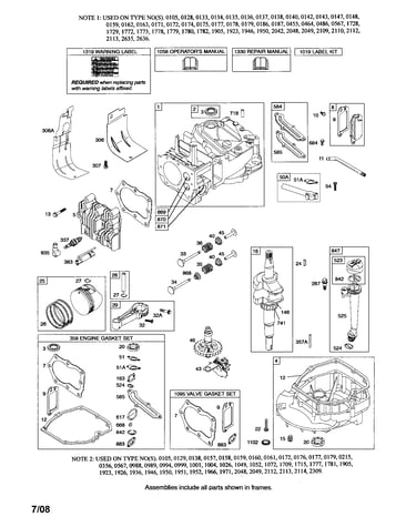 Cylinder/crankshaft/sump