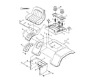 Snapper LT160H42DBV2 seat, rear fender & components diagram