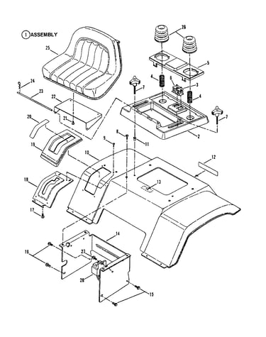 Seat, rear fender & components