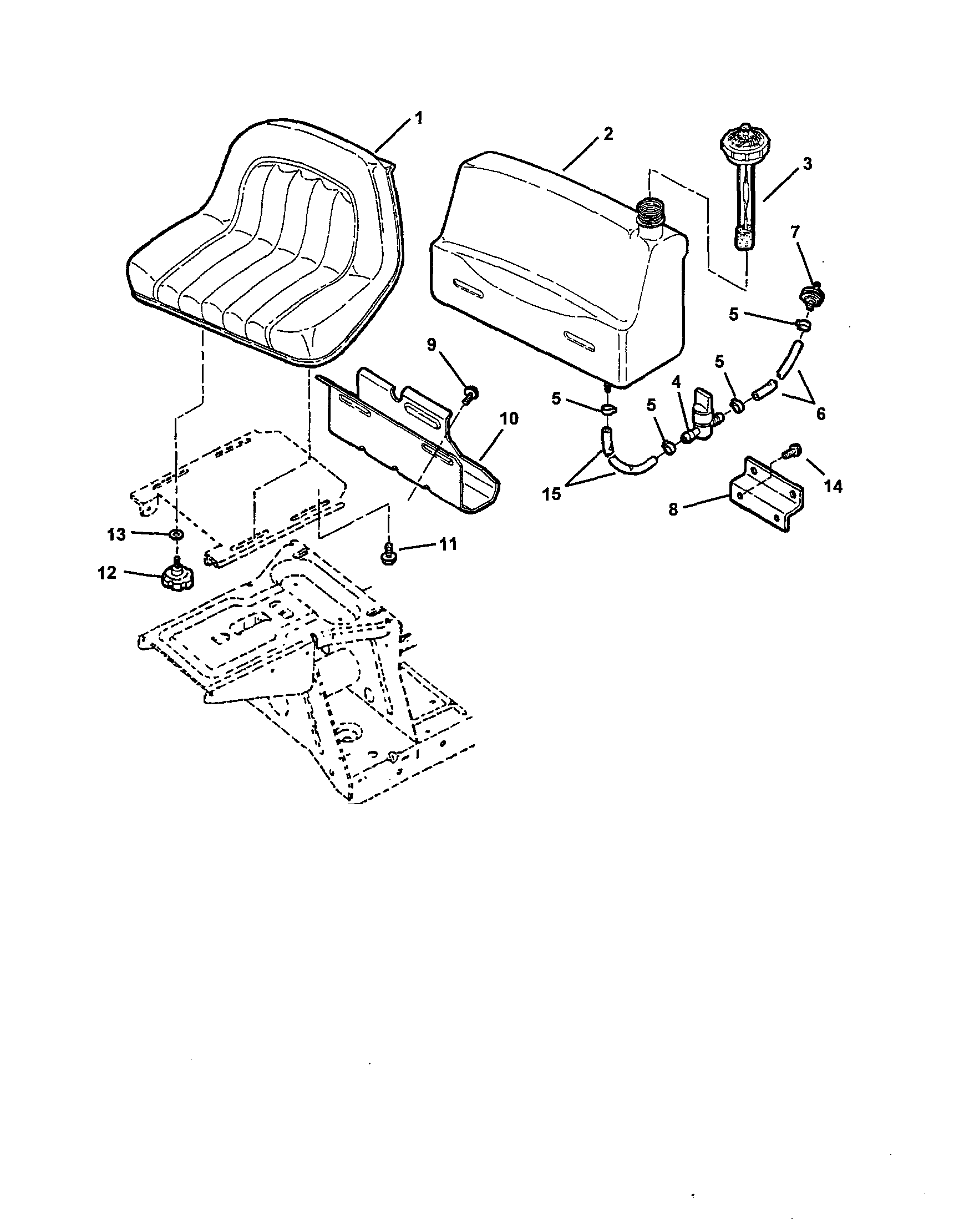 Fuel tank & operator's seat