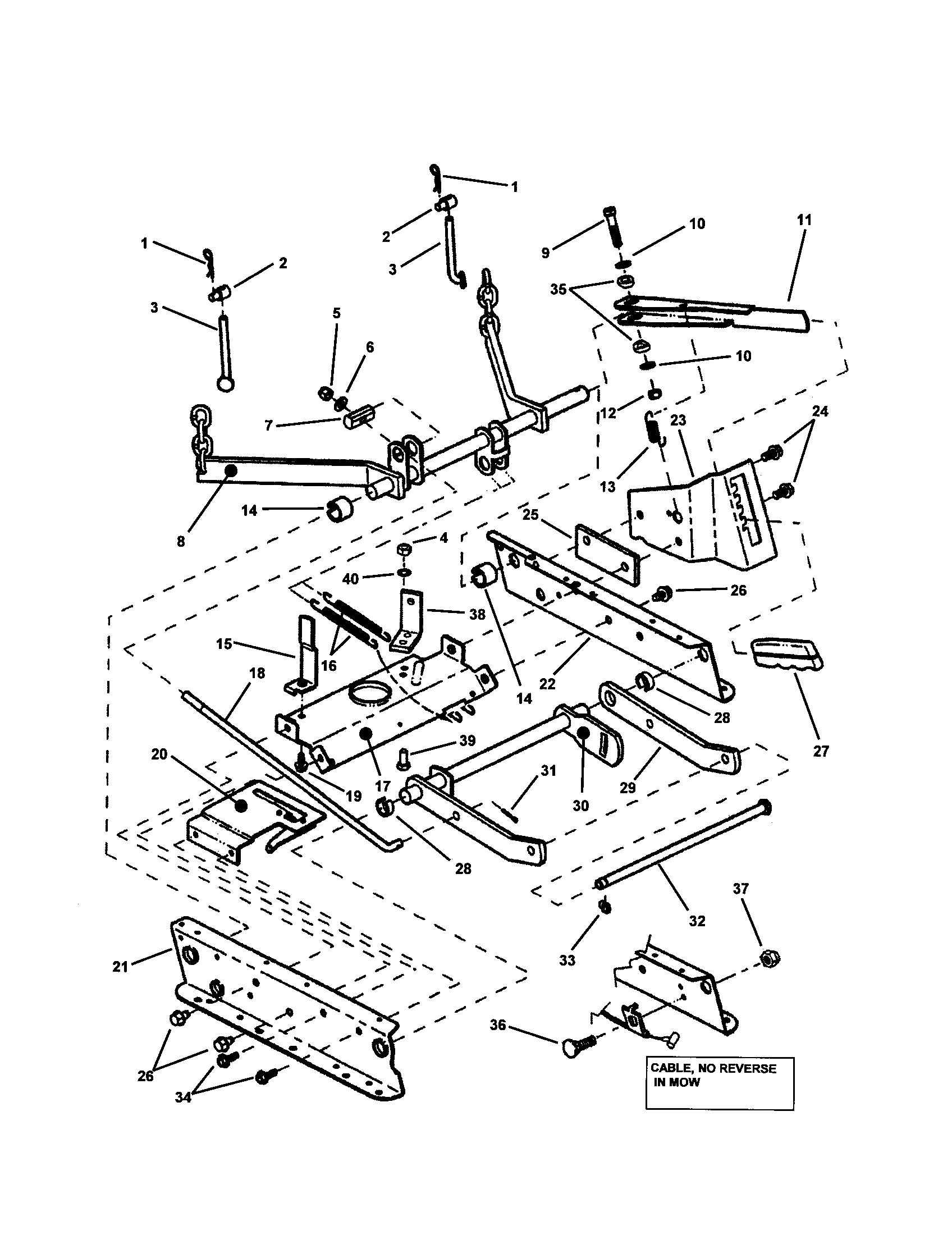 RAILS, LIFT ARMS, CAM LIFT