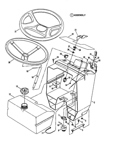 Steering wheel/console/fuel tank