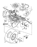 Transmission (hydro drive)/rear wheels