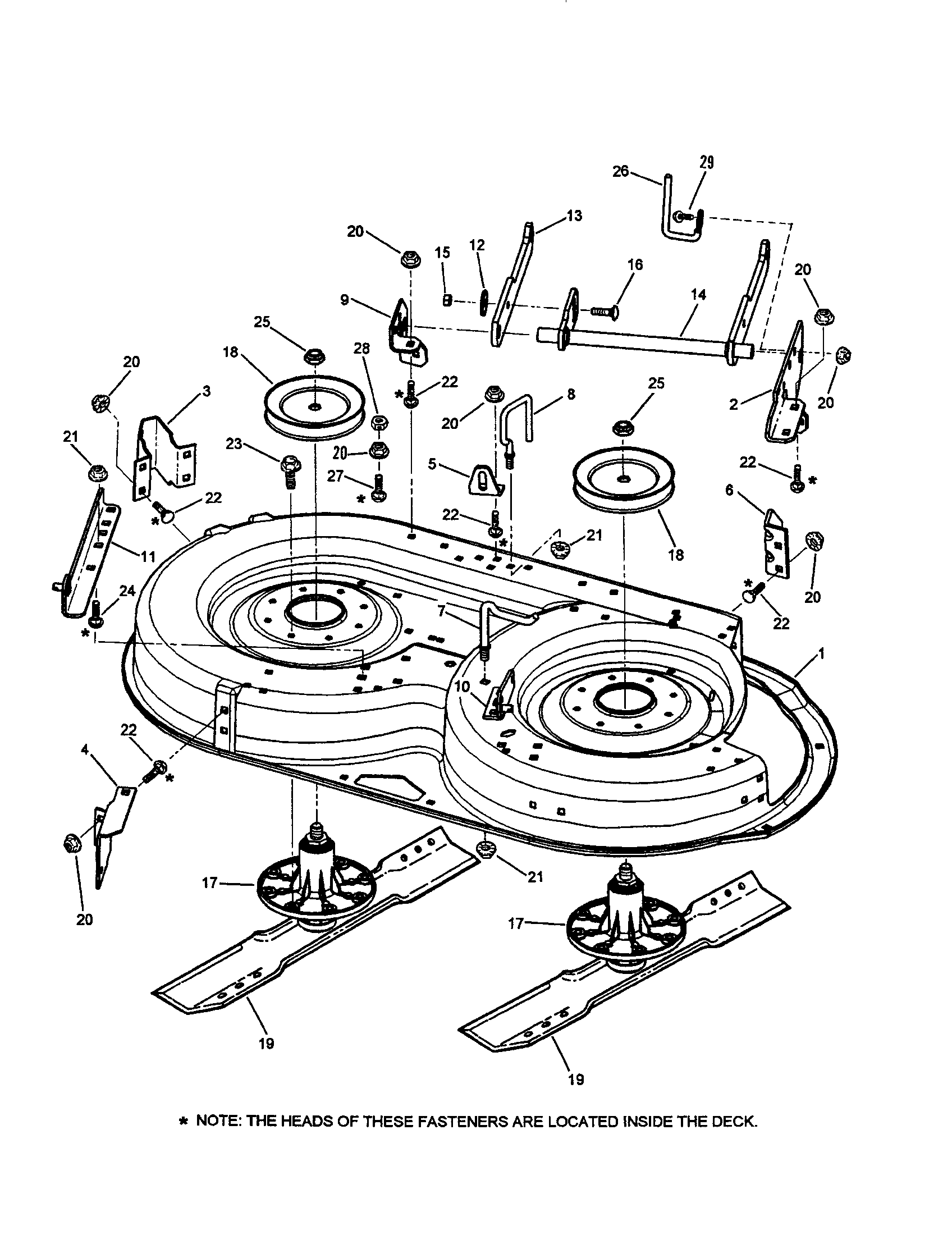 38" CUTTING DECK SUB-ASSEMBLY