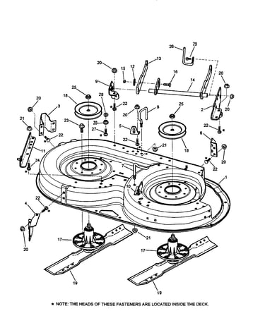 38" cutting deck sub-assembly