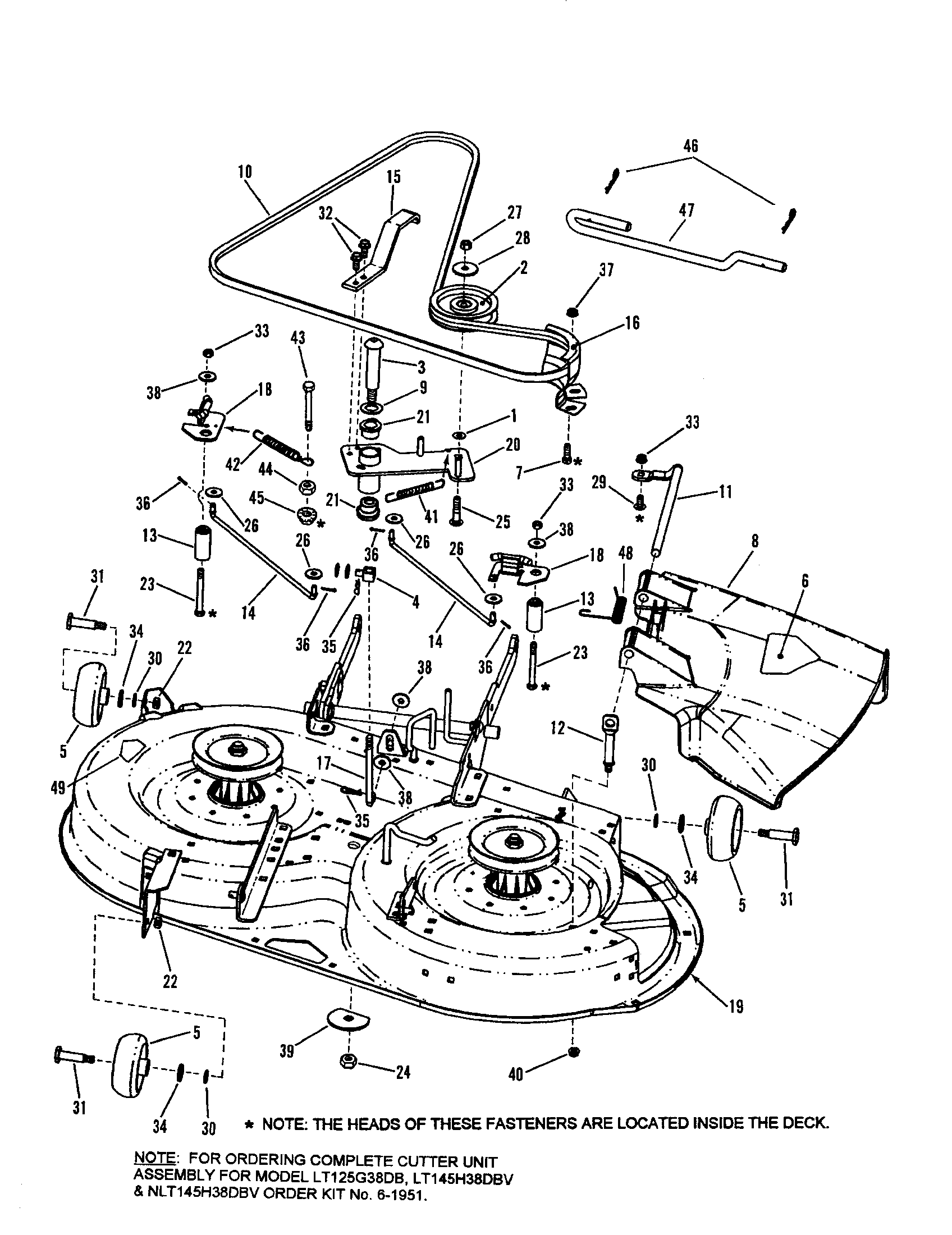 38" CUTTING DECK/BELTS/BRAKES