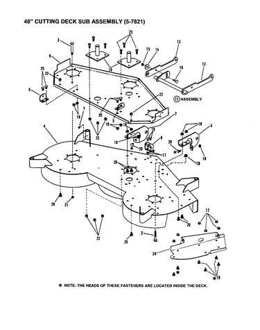 48" cutting deck sub assembly