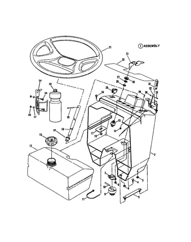 Steering wheel/console/fuel tank