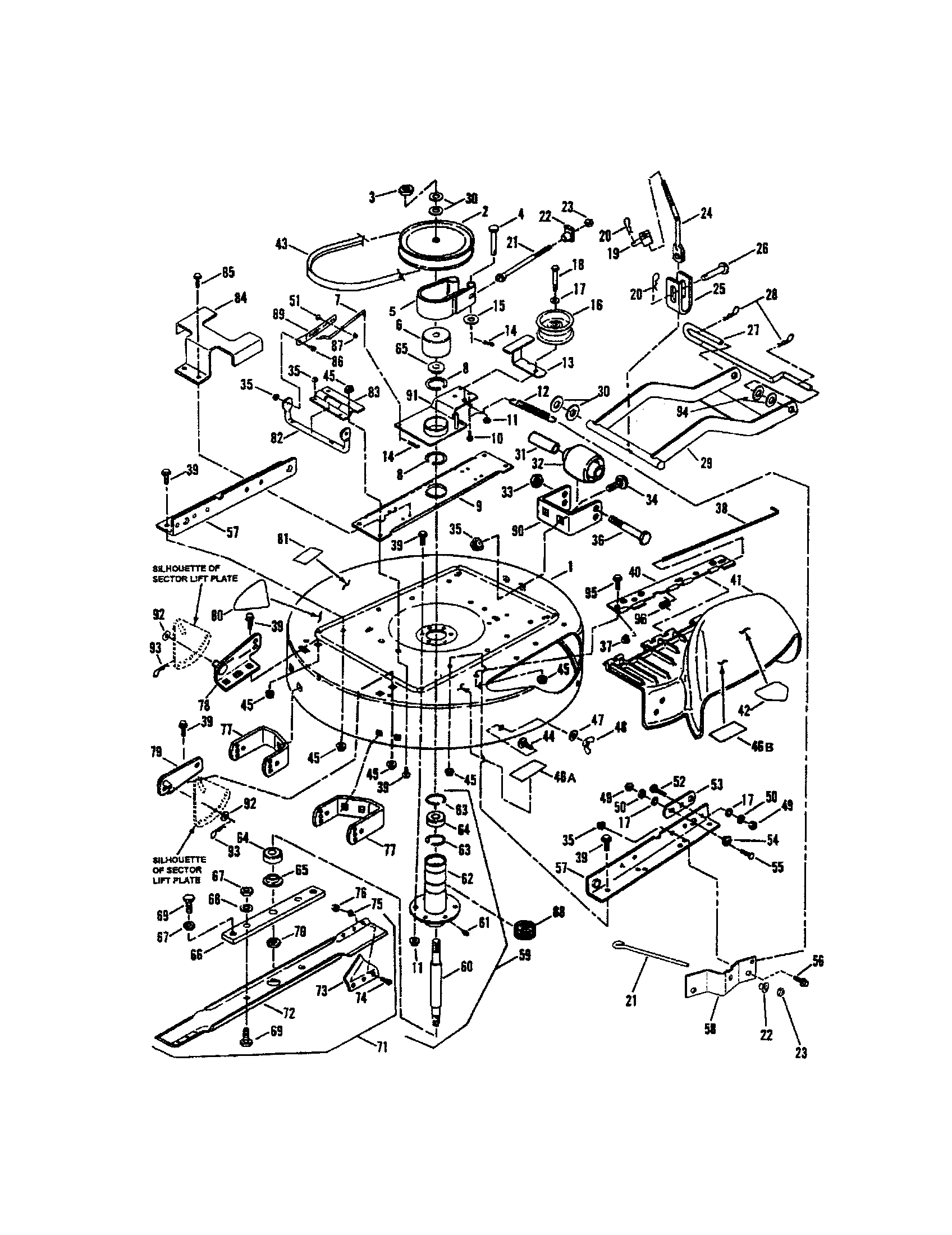 33" CUTTING DECK/BELTS/BRAKES