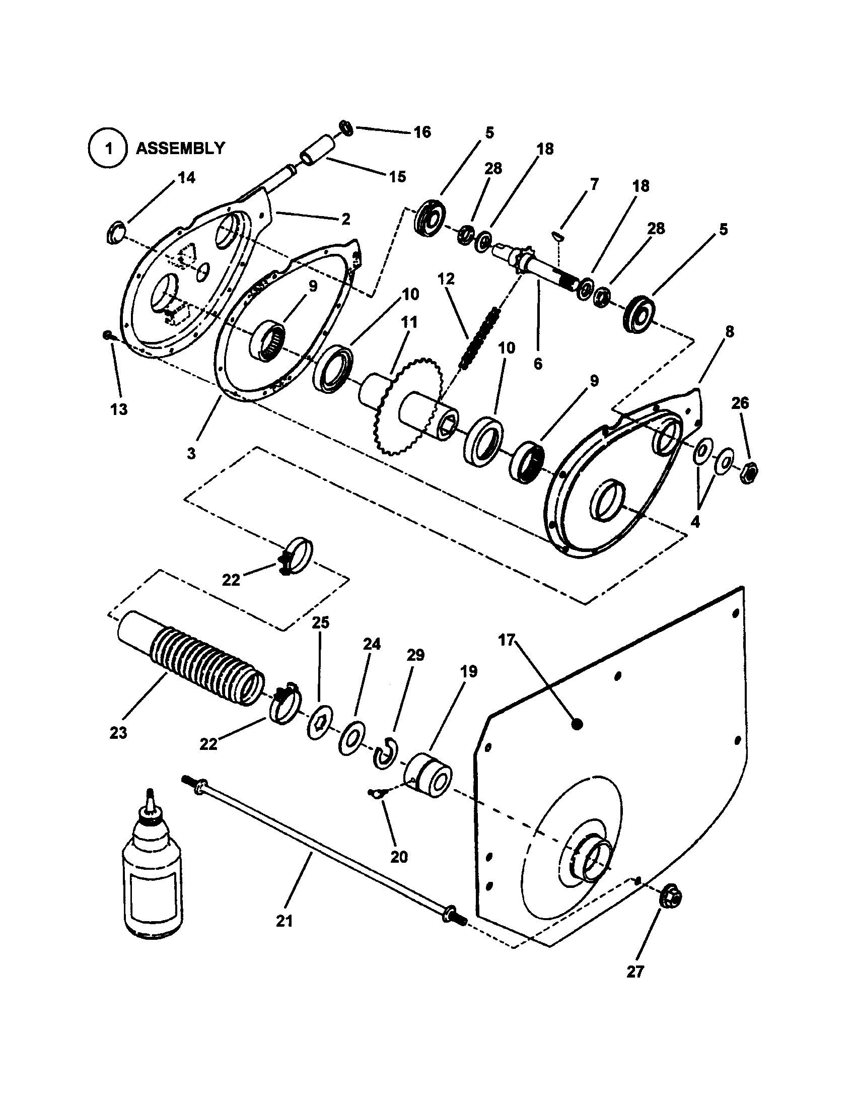 Chain case, l.h. fender