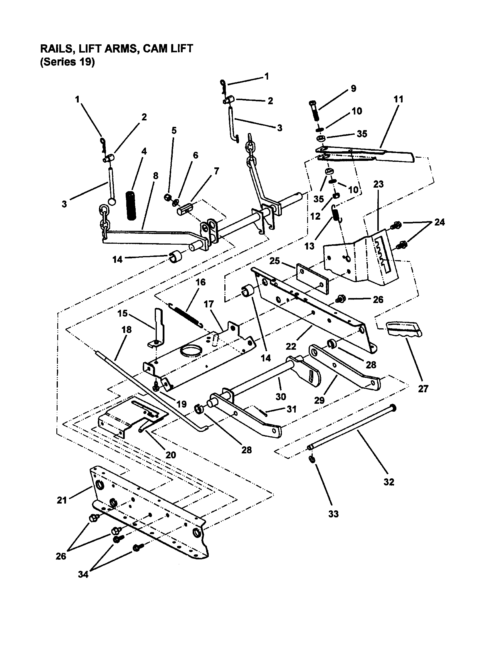 RAILS/LIFT/ARMS/CAM LIFT