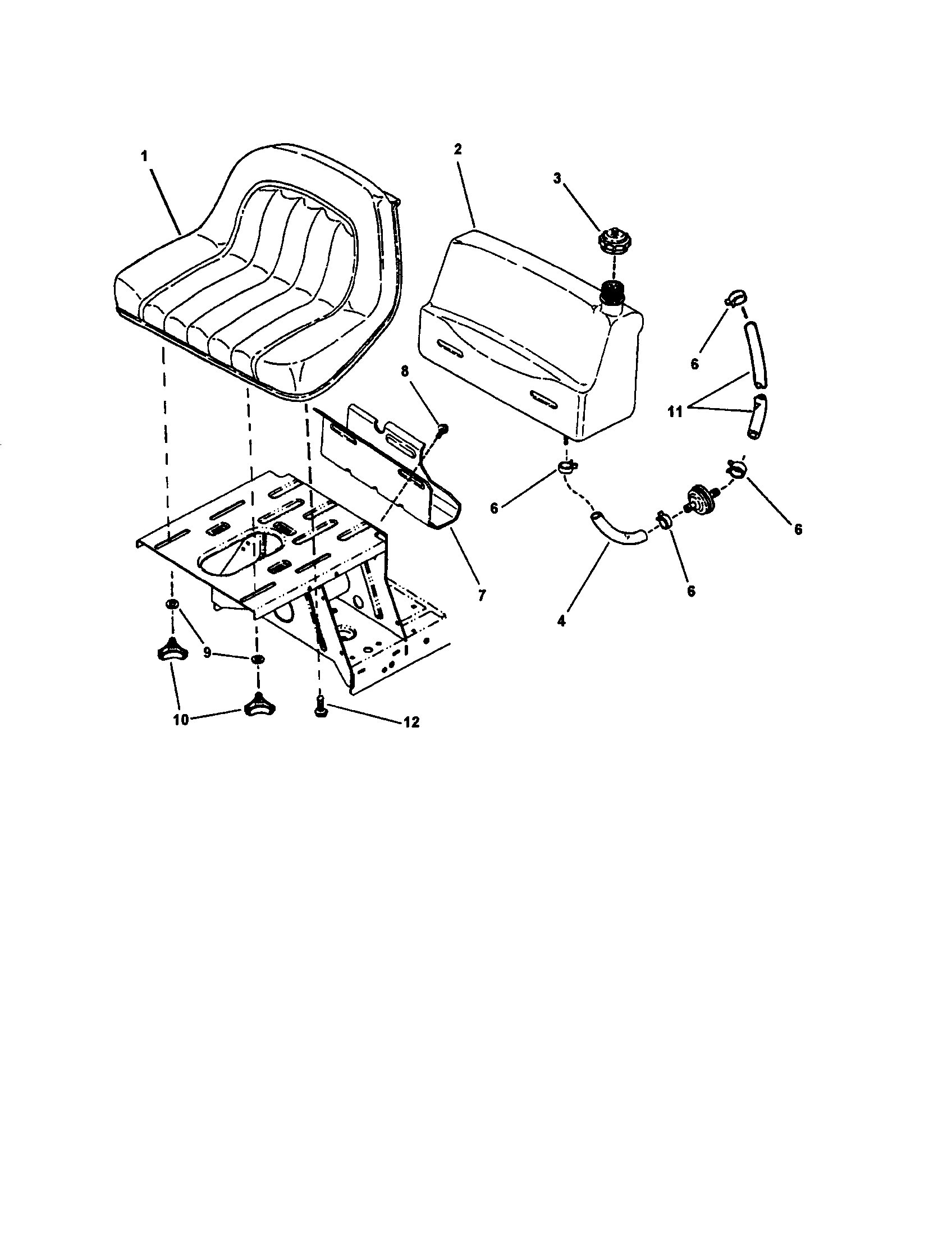 Fuel tank/operators seat