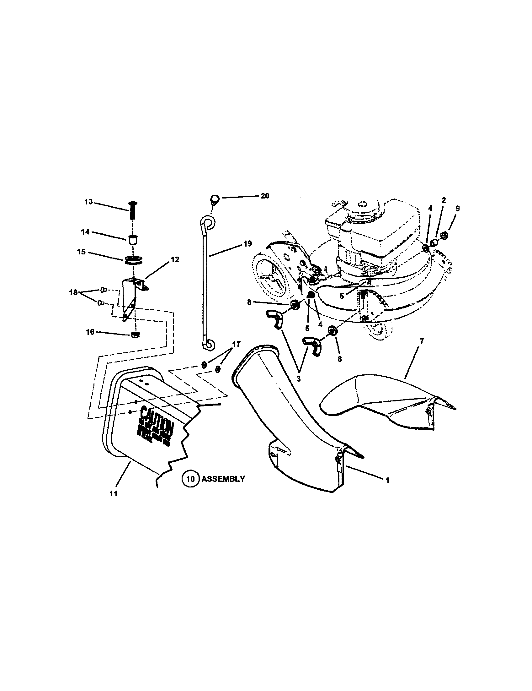 Side chute adapter, brackets