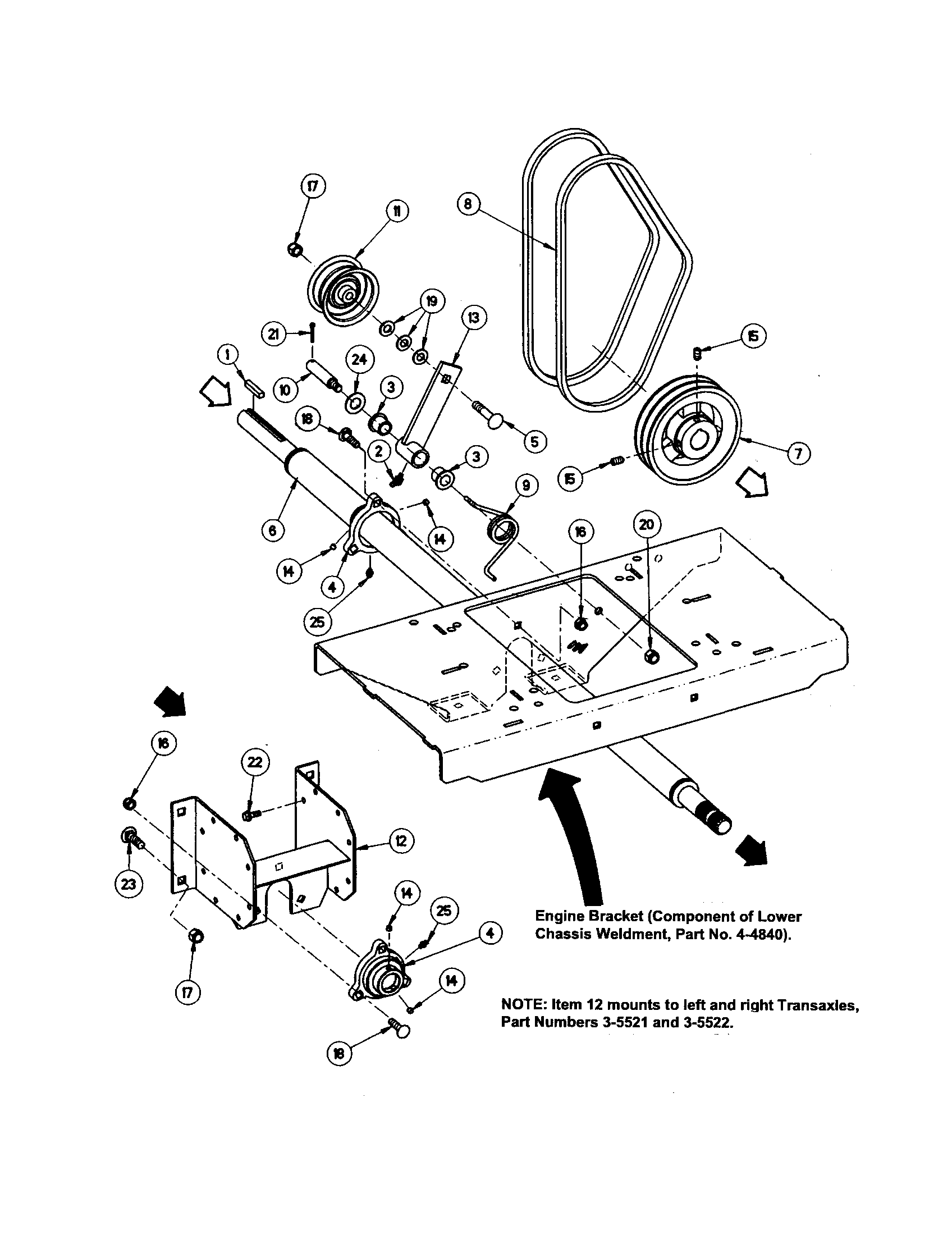 Deck drive shaft