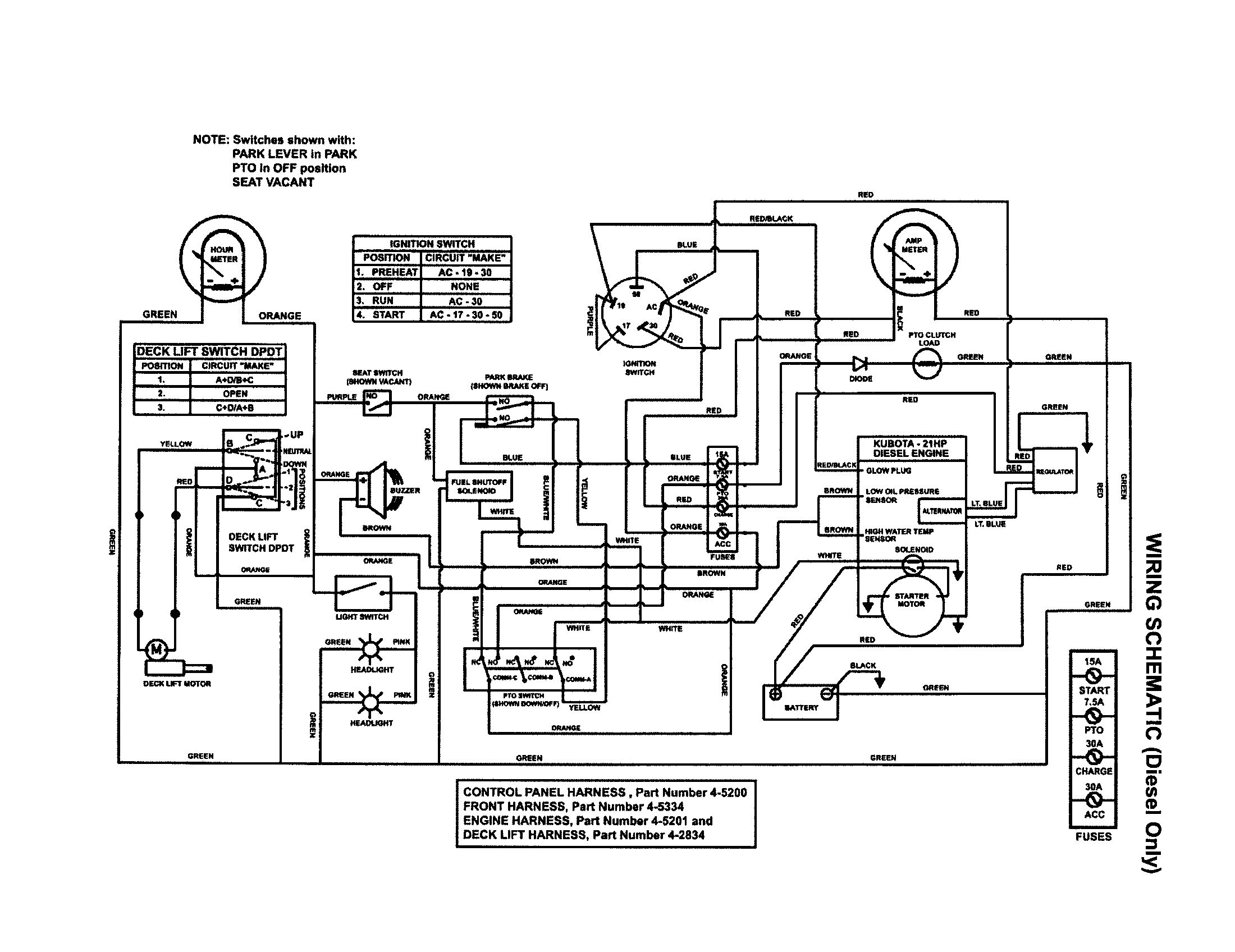 Wiring schematic (diesel only)