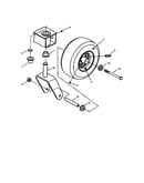 Caster, front wheel, tire