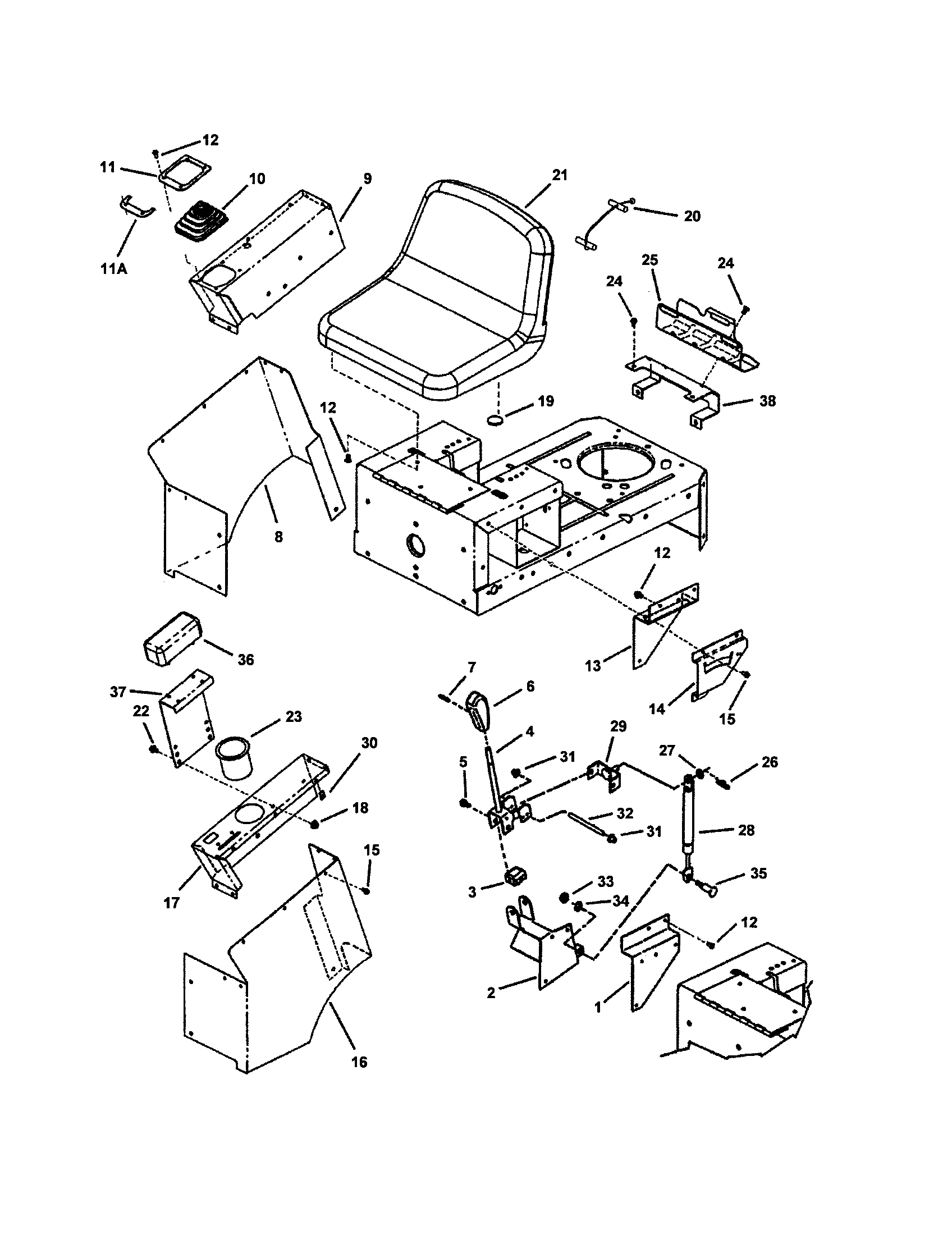 Joystick/operators seat (yz models)