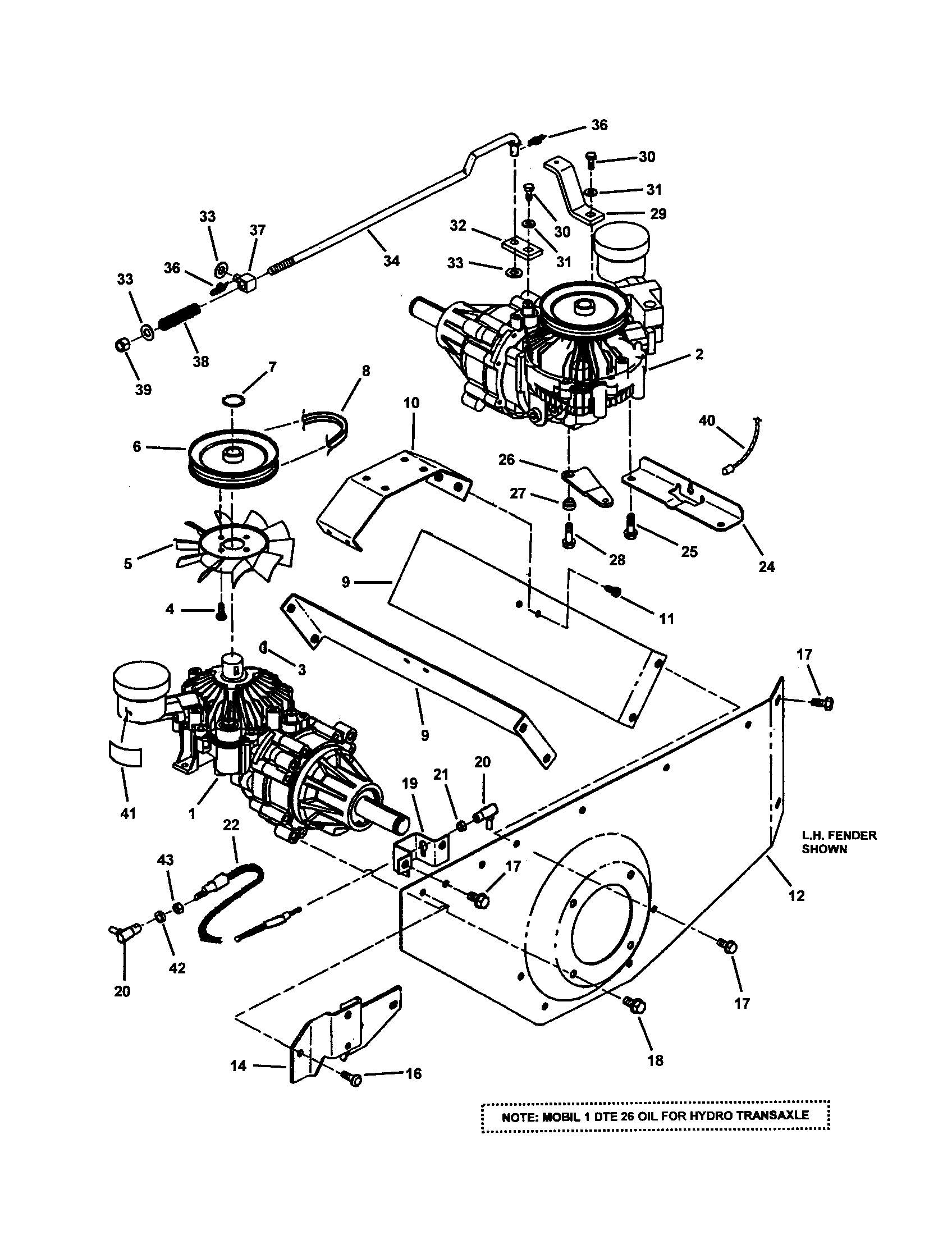 Fender/transaxle (yz models)