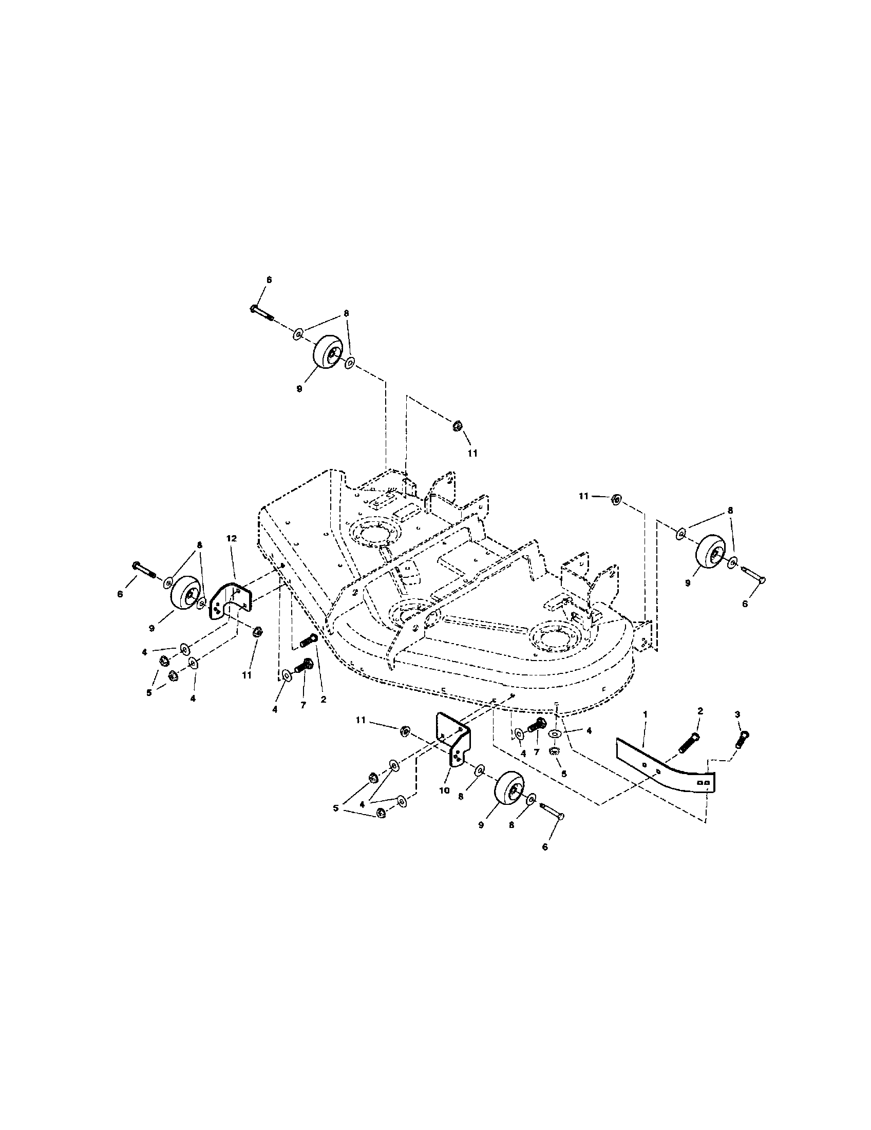 44" DECK-CASTER MOUNT