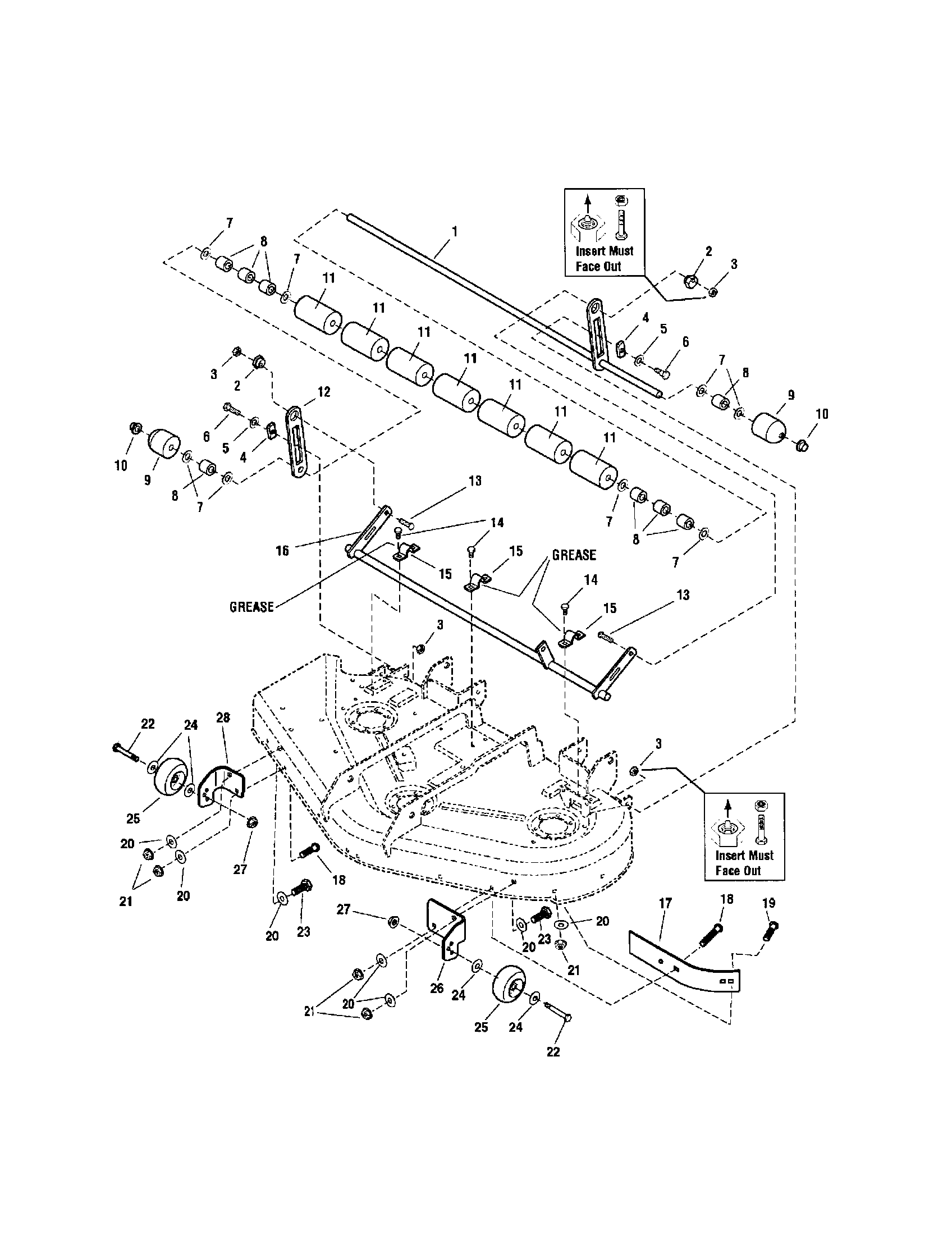 44" DECK-ROLLER BAR