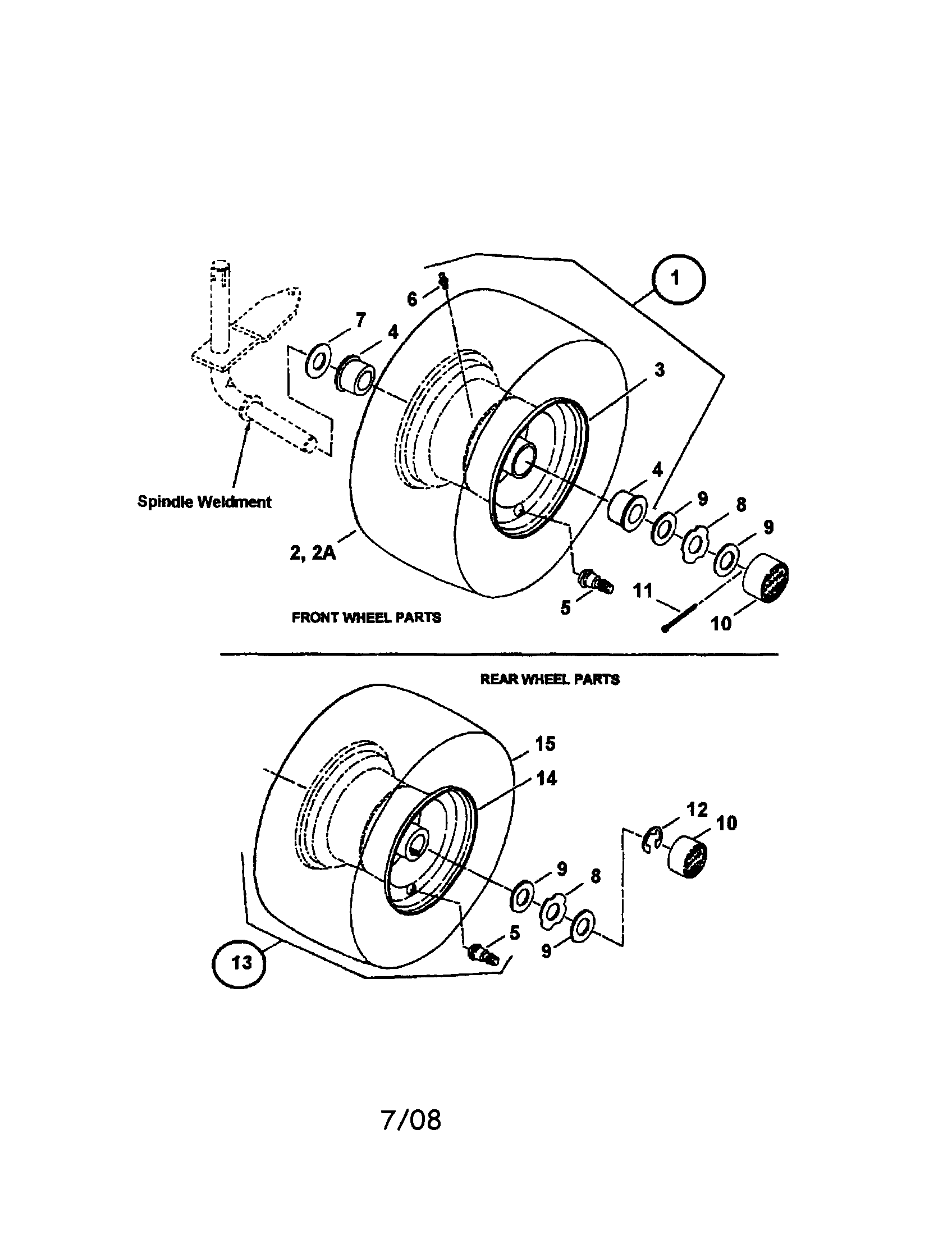 Wheels, front & rear