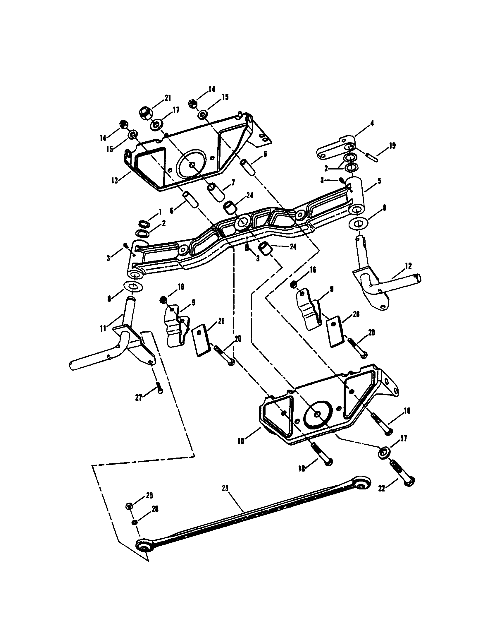 Cast front axle
