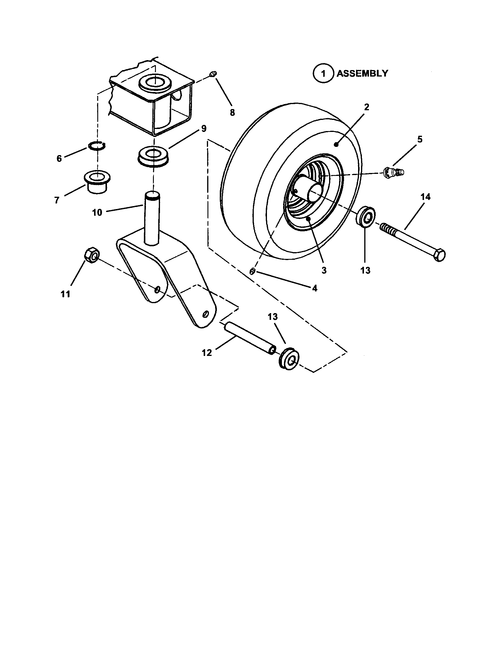 Caster/front wheel/tire