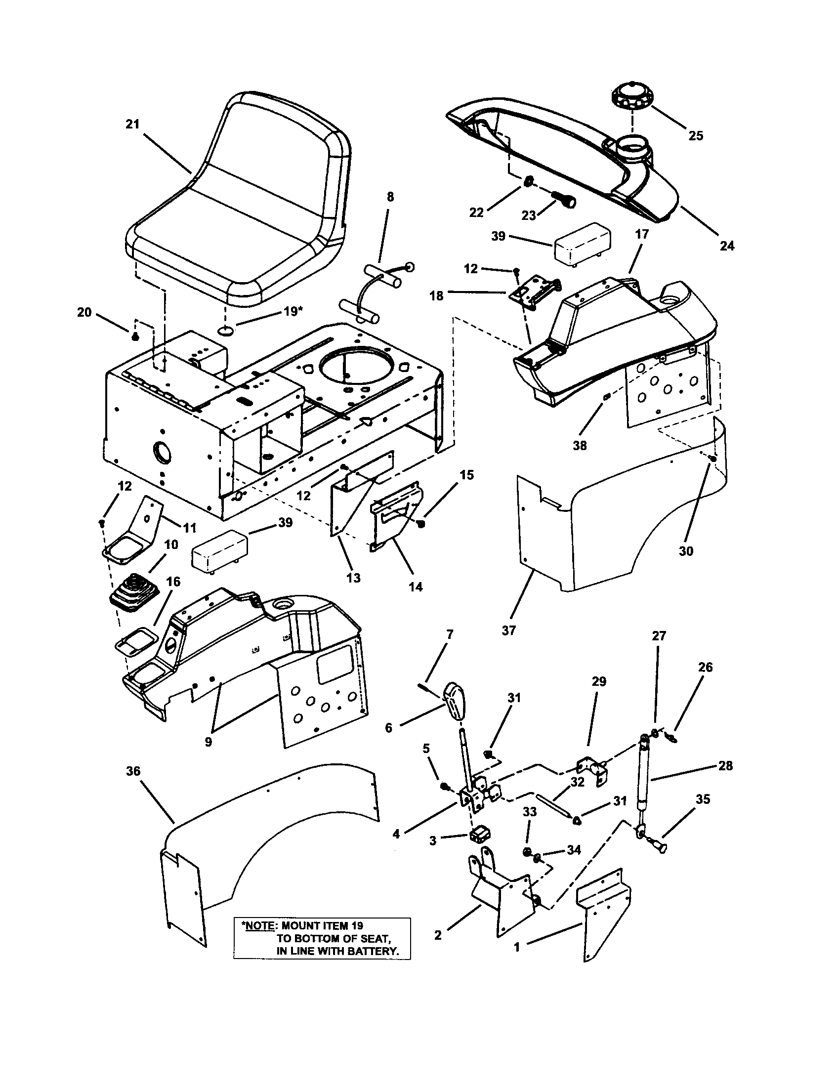 Fuel tank/operators seat
