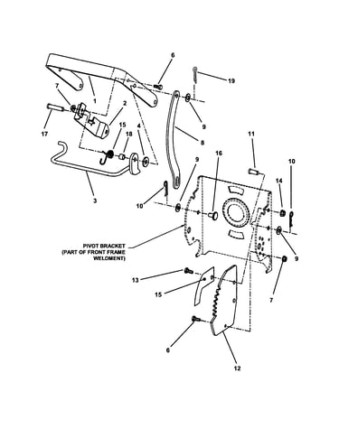 Deck lift handle (except 48" model)