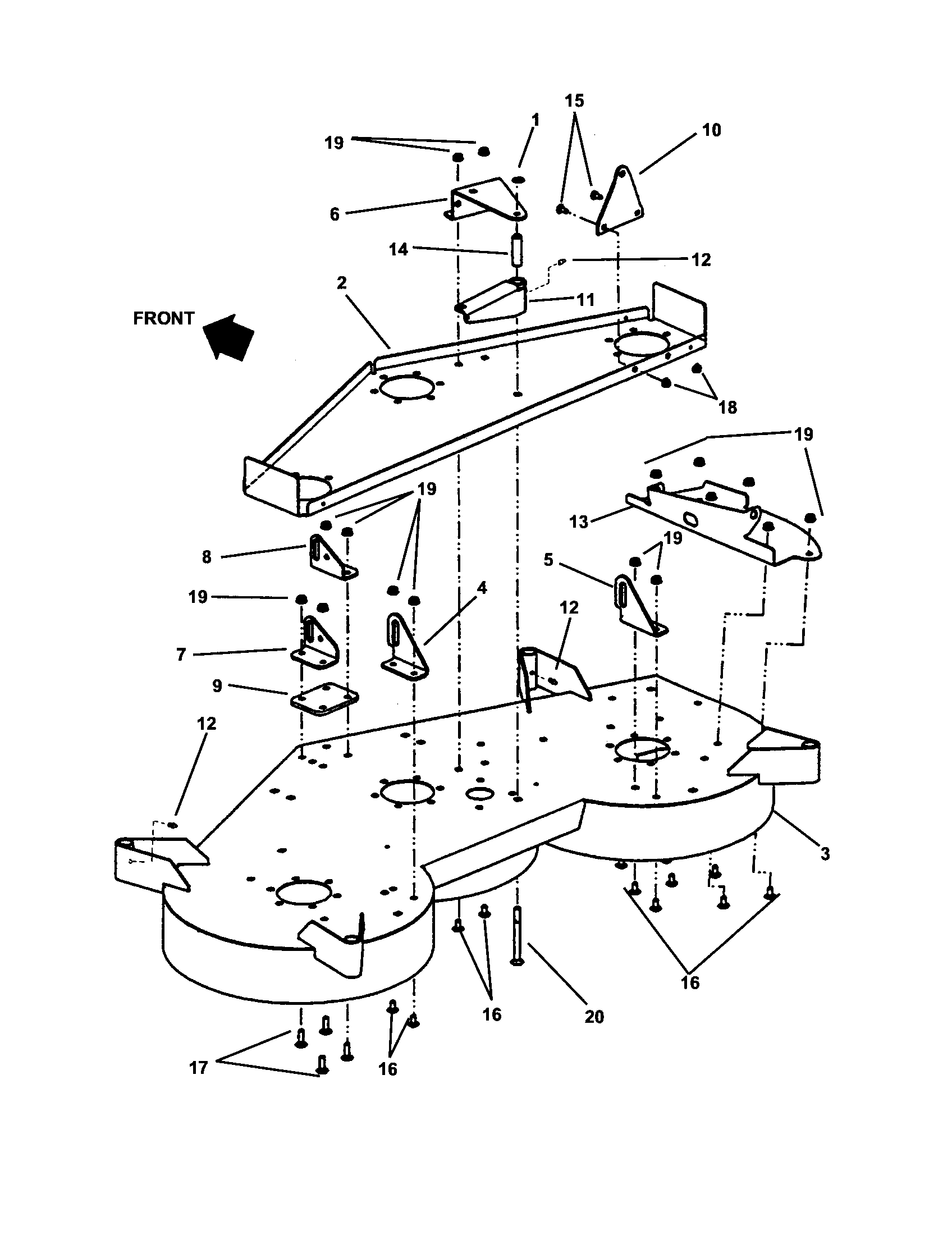 48" MOWER DECK SUB-ASSEMBLY