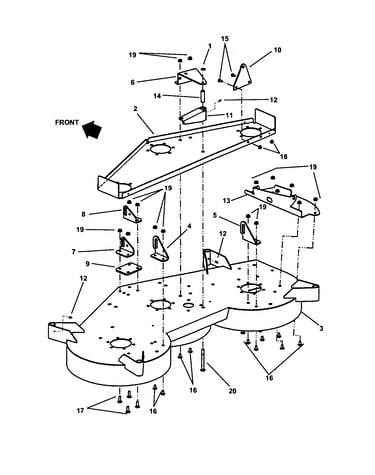 48" mower deck sub-assembly