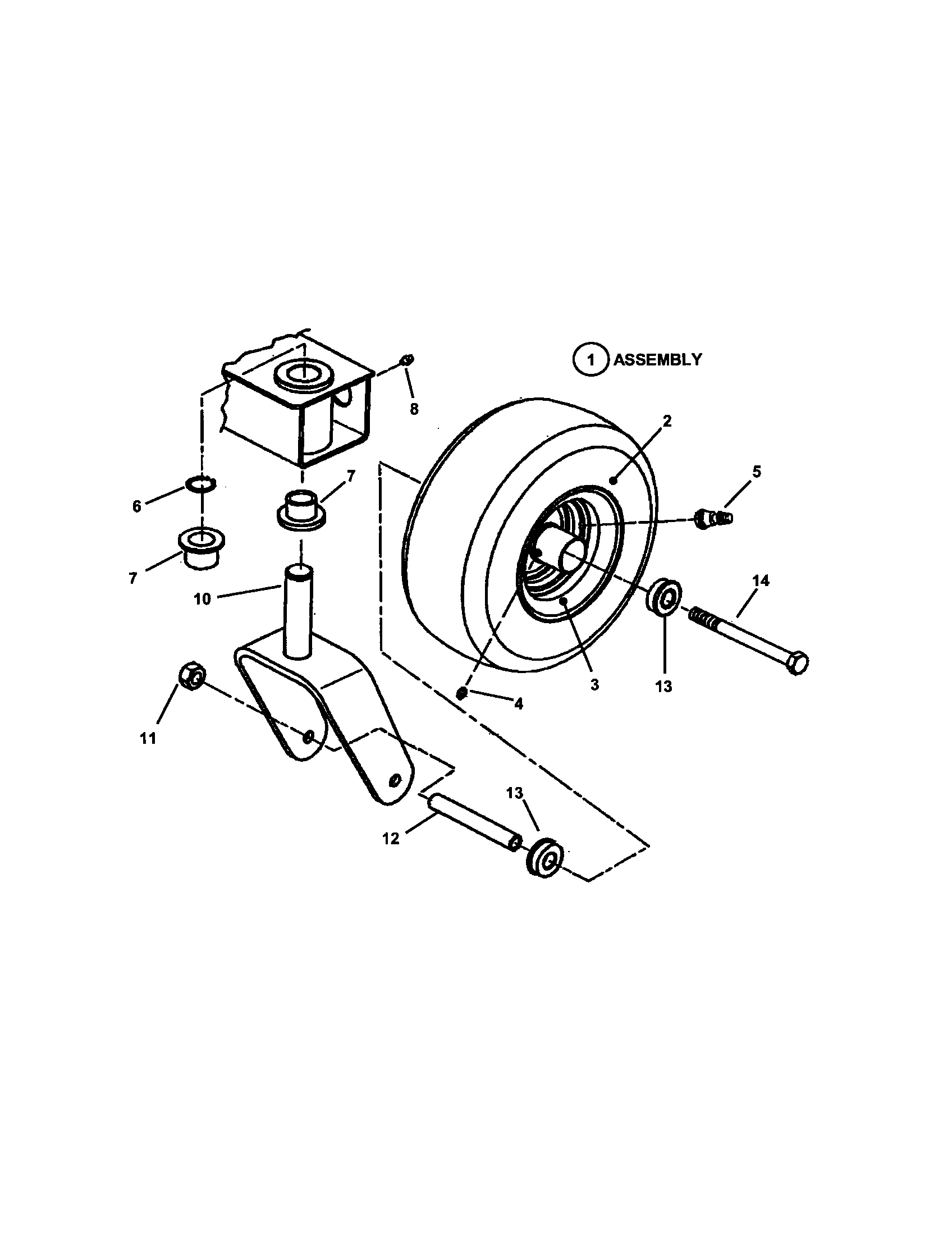 Caster/front wheel/tire