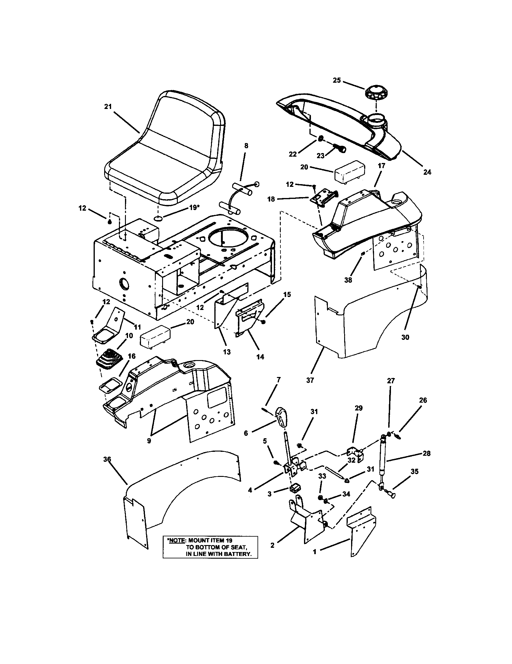 FUEL TANK/OPERATORS SEAT