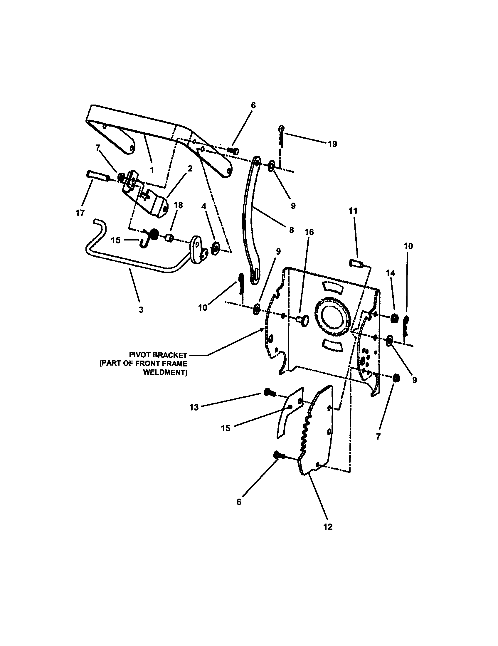 DECK LIFT HANDLE (EXCEPT 48" MODEL)