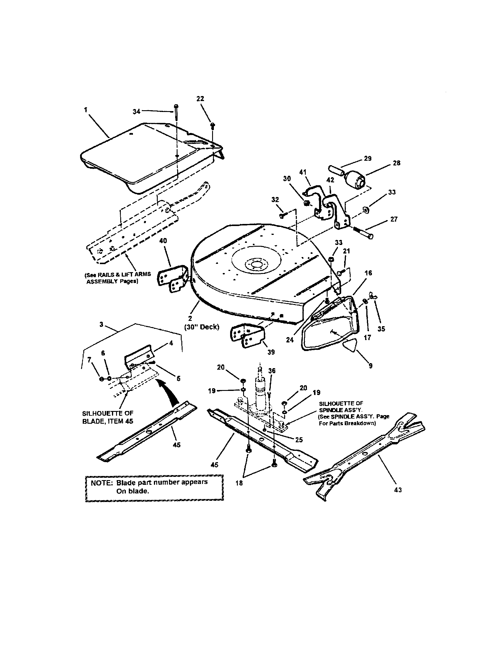 Cutting deck, deflector-30